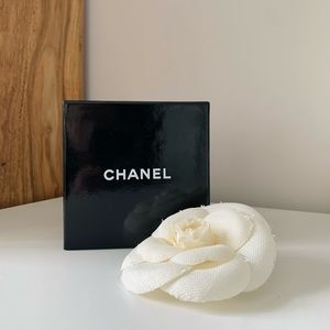 Vintage Chanel White Camelia Pin Brooch